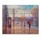 Designart - Big Ben and Woman With Red Umbrella In London - French Country Print on Natural Pine Wood